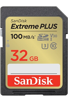 Carte mémoire SD Sandisk Extreme PLUS 32GB SDHC 100MB/s - SDXWT032G