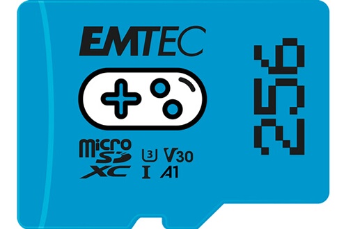 Carte mémoire micro SD Emtec Carte mémoire Gaming microSD UHS-I U3 V30  A1/A2 Emtec 256 Go Bleu - ECMSDM256GXCU3G