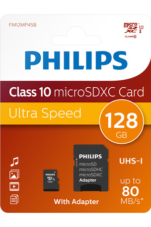 Carte mémoire micro SD Philips 128GB UHS 1