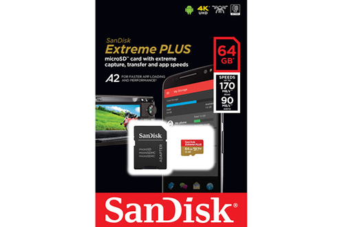 Carte mémoire micro SD Sandisk EXTREME PLUS 64GB - SDSQXBZ-064G