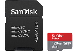 Carte Ultra microSDXC 128GB + SD Adapter 140MB/s A1 Class 10 UHS-I