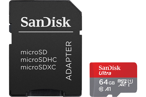 Carte Ultra microSDXC 64GB + SD Adapter 140MB/s A1 Class 10 UHS-I