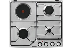 Table de cuisson mixte 1 foyer gaz + 4 induction 90cm Verre noir/ finition  cuivre - SMEG Réf. PM6954R