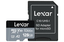 Carte micro sd 128go uhs-i 1066x + adaptateur Lexar