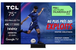 TV LED Tcl 75C89B QD Mini-LED Dolby Vision & Atmos 2.2.2 144Hz 4K 190cm 2024