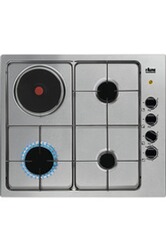 Table de cuisson mixte 1 foyer gaz + 4 induction 90cm Verre noir/ finition  cuivre - SMEG Réf. PM6954R