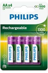 Piles rechargeables AA/HR6 1600mAh 1,2V CARREFOUR : le lot de 4 piles à  Prix Carrefour