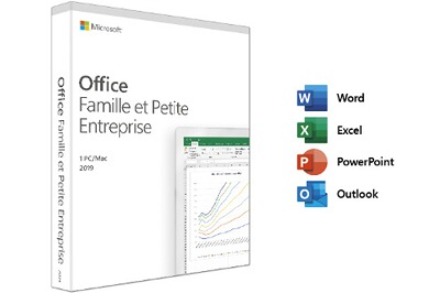 Logiciel Microsoft OFFICE FAMILLE ET PETITE ENTREPRISE 2019 1 PC OU 1