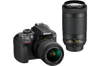 Appareil photo Reflex Nikon D3400 NOIR + AF-P 18-55MM VR + AF-P 70-300MM VR