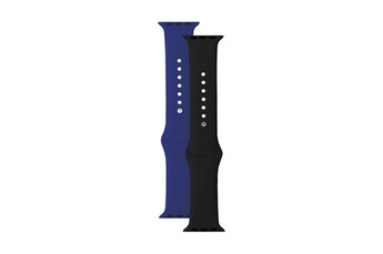 Accessoires bracelet et montre connectée Bbc Pack de 2 bracelets Apple Watch noir et bleu 38/40mm