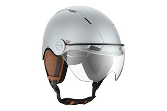 Casque avec visière pivotante transparente détachable / Mousse de protection EPS - Coque Polycarbonate / Aérations - Cache-oreilles clipsables et protège-menton détachable / Taille L : 58 à 61 cm