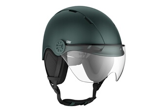 Casque avec visière pivotante transparente détachable / Mousse de protection EPS - Coque Polycarbonate / Aérations - Cache-oreilles clipsables et protège-menton détachable / Taille L : 58 à 61 cm