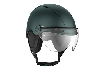 Casque avec visière pivotante transparente détachable / Mousse de protection EPS - Coque Polycarbonate / Aérations - Cache-oreilles clipsables et protège-menton détachable / Taille M : 55 à 58 cm