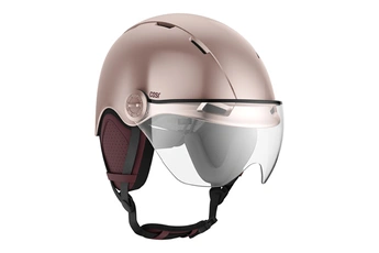 Casque avec visière pivotante transparente détachable / Mousse de protection EPS - Coque Polycarbonate / Aérations - Cache-oreilles clipsables et protège-menton détachable / Taille L : 58 à 61 cm