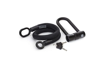 Antivol tisse kevlar 80 centimetres et grand U - Noir Certifie FUB