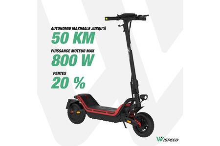 Trotinette électrique Tout-terrain Wispeed SUVPILOT 480 - 900W, 25 Km/h, 60 Km Autonomie | Pliable, Pneus Cross 10", Double Suspension