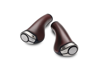 Accessoires glisse urbaine Brooks GP1 Leather Grips Antic Brown/Silver 130+130mm