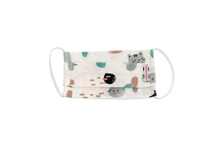 Accessoires Glisse Urbaine Doudou Et Cie Masque Coton Jersey Blanc Avec Chats Bio M Darty