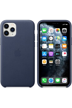 Coque en cuir pour iPhone 11 Pro - Bleu nuit