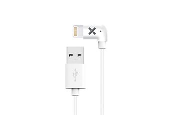 Chargeur pour téléphone mobile Wefix Cable lightning coudé blanc 1,2 mètre