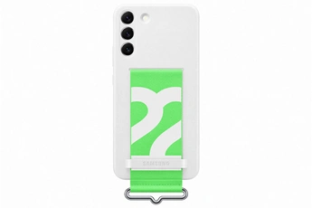 Samsung - Coque et étui téléphone mobile Samsung Coque Silicone avec lanière S22+ Blanc
