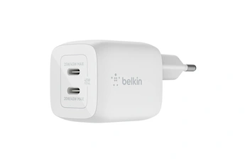 Belkin - Double chargeur secteur USB-C GaN 45W, blanc
