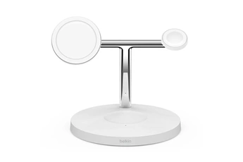 Belkin - Station de recharge sans fil MagSafe 3 en 1 - Blanc