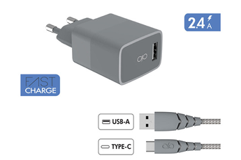 Chargeur pour téléphone mobile Force Power Chargeur secteur USB 