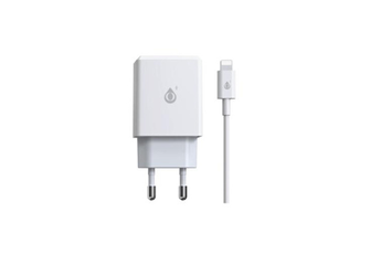 Chargeur pour téléphone mobile One+ Chargeur secteur USB-C + câble Lightning -> USB-C Blanc