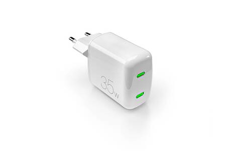 Chargeur pour téléphone mobile Puro Bloc secteur MiniPro Double USB-C 35W Blanc