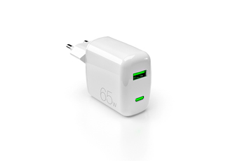 Chargeur pour téléphone mobile Puro Bloc secteur MiniPro USB-A+USB-C 65W Blanc