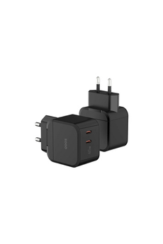 Chargeur pour téléphone mobile Qdos PowerCube 45W double USB-C Noir