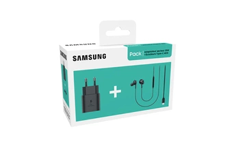 Chargeur pour téléphone mobile Samsung Pack Kit Piéton AKG USB-C Noir + Chargeur USB-C 25W Noir