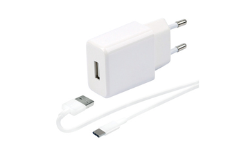 Chargeur pour téléphone mobile Wefix Chargeur secteur 2.4A blanc+ cable 1M USB-C