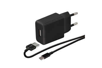 Chargeur pour téléphone mobile Wefix CHARGEUR SECTEUR + Câble Micro USB Noir