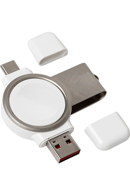 Accessoires bracelet et montre connectée Chargeur Induction Apple Watch 2.5W 2en1 USB A/C Bbc
