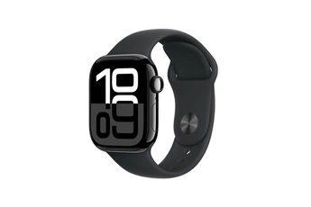 Watch Series 10 GPS + Cellular 42mm Boîtier en Aluminium Noir de Jais avec Bracelet Sport Noir - M/L