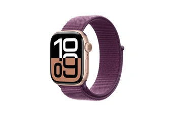 Watch Series 10 GPS + Cellular 42mm Boîtier en Aluminium Rose Gold avec Boucle Sport Prune