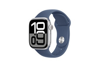 Apple Watch Series 10 GPS 42mm Boîtier en Aluminium Argent avec Bracelet Sport Denim - M/L Apple Watch Series 10 GPS 42mm Boîtier en Aluminium Argent avec Bracelet Sport Denim - M/L