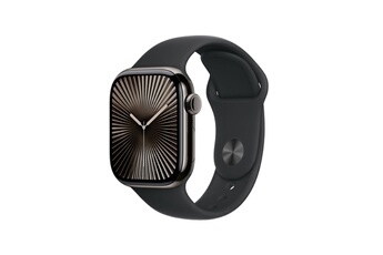 Apple Watch Series 10 GPS + Cellular 42mm Boîtier en Titane Ardoise avec Bracelet Sport Noir - S/M