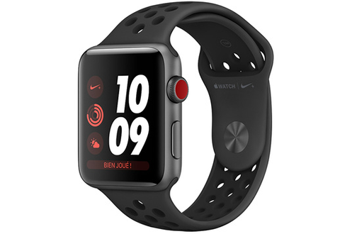 Watch Series 3 Nike+ GPS et Cellular 42mm - Boîtier en aluminium Gris Sidér