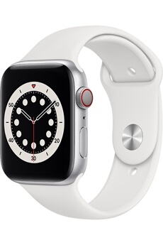 Apple watch Series 6 (gps + Cellular, 40 Mm) Boîtier En Aluminium Argent, Bracelet sport Blanc