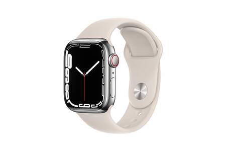 Apple watch Apple Watch Series 7 GPS + Cellular, boîtier Acier Inoxydable  Argent 41mm avec Bracelet Sport Lumière Stellaire - MKHW3NF/A | Darty