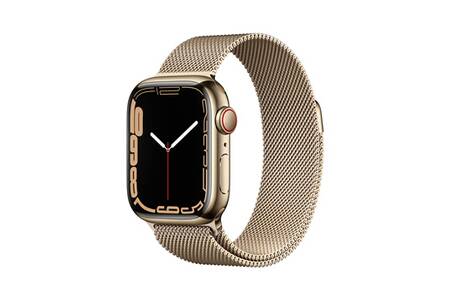 Apple watch Apple Series 7 GPS + Cellular, boîtier Acier Inoxydable Or 41mm  avec Boucle Milanaise Or | Darty