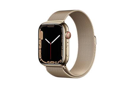 Apple watch Apple Series 7 GPS + Cellular, boîtier Acier Inoxydable Or 45mm  avec Boucle Milanaise Or | Darty