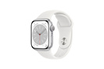 Apple Watch Series 8 GPS, boîtier aluminium Argent 41 mm avec Bracelet Sport Blanc photo 1