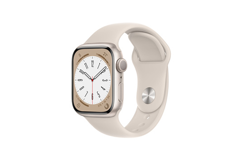 Apple Watch Series 8 GPS, boîtier aluminium Lumiere Stellaire 41 mm avec Bracelet Lumiere Stellaire