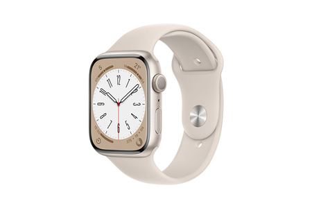 Apple watch Apple Watch Series 8 GPS, boîtier aluminium Lumiere Stellaire 45 mm avec Bracelet Lumiere Stellaire
