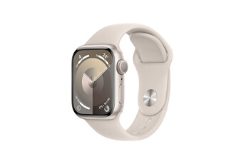 Apple watch Apple Series 9 GPS 41 mm Boîtier en Aluminium Starlight avec Bracelet de Sport Starlight