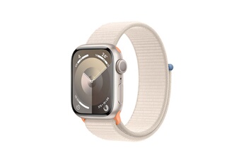 Apple watch Apple Series 9 GPS 41 mm Boîtier en Aluminium Starlight avec Boucle de Sport Starlight